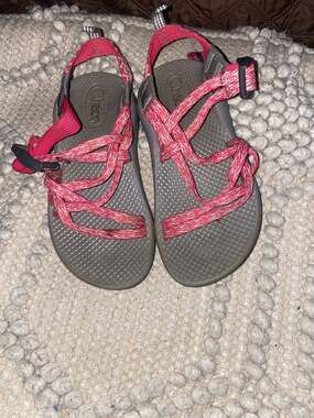 Chaco ZX1 Ecotread Kids Sport Sandals Pink Patterned Straps sz 1